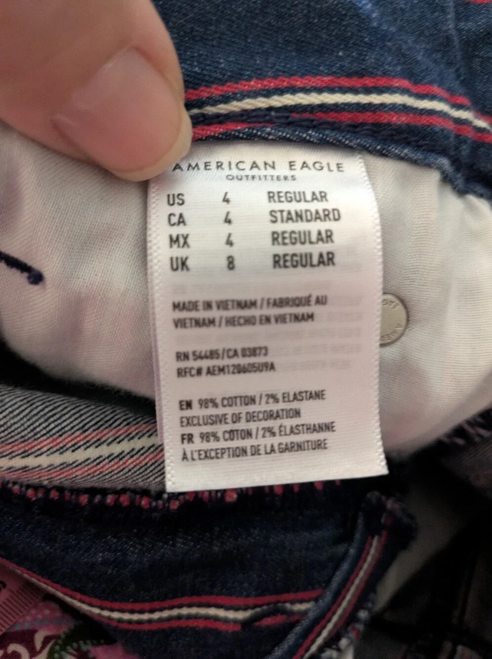 American Eagle Super Stretch Hi Rise Mini Denim Skirt Size 4